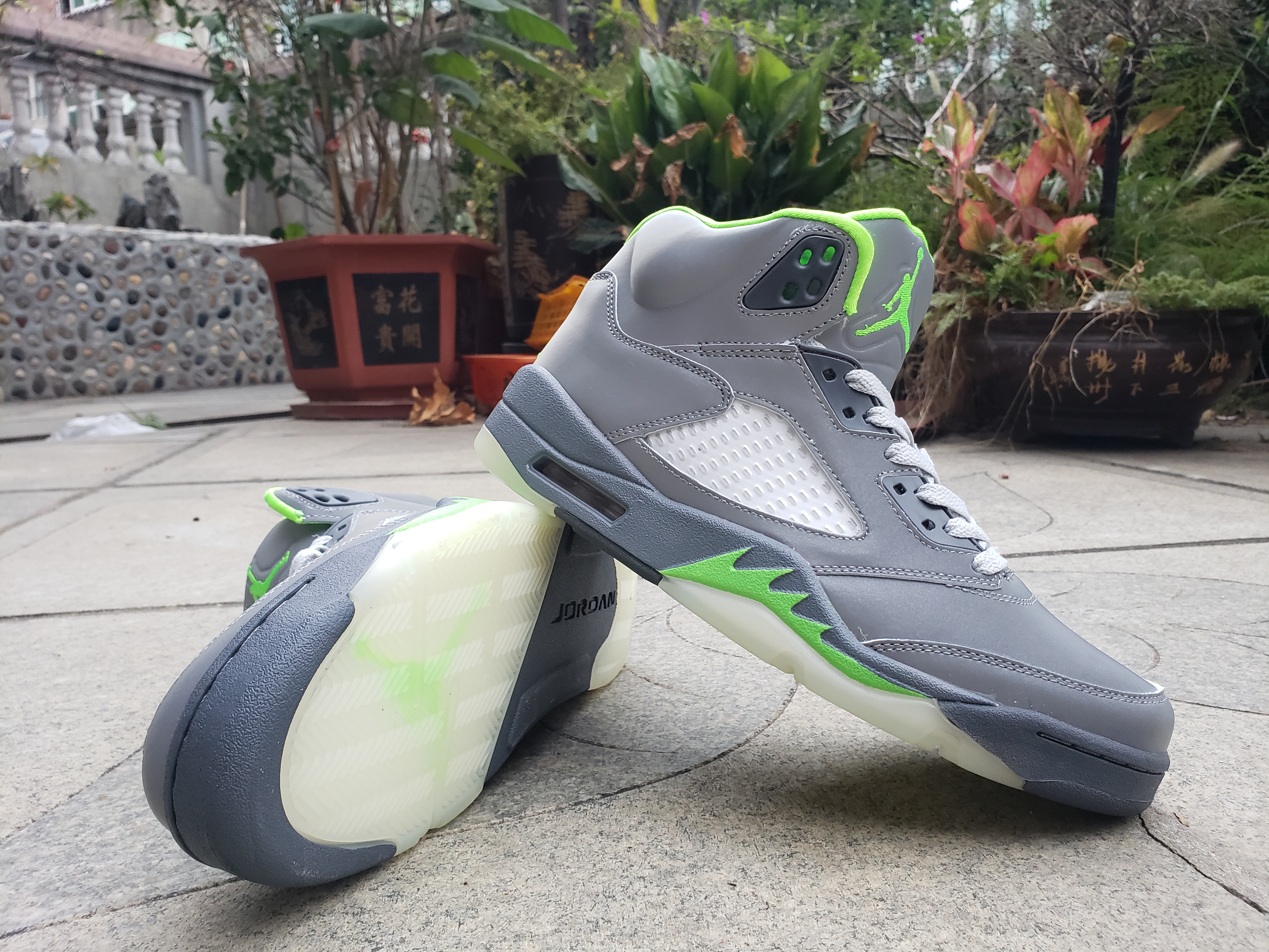 New 2021 Air Jordan 5 Retro Cool Grey Green Shoes